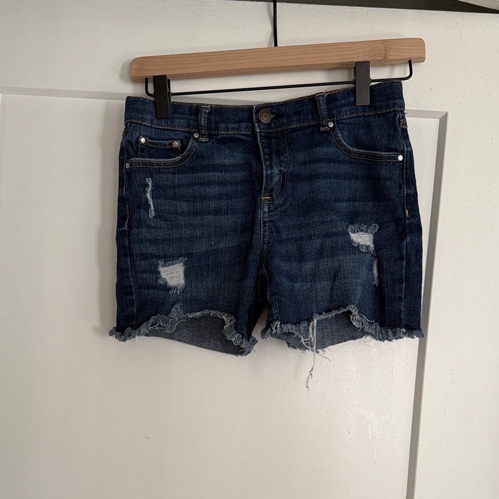 Jordache Dark Blue Distressed Jean Shorts